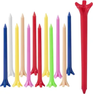 100 Pack Assorted Colors Professional Durable 2 3/4 Inch Plastic Golf Tees Bulk (Random Colors)