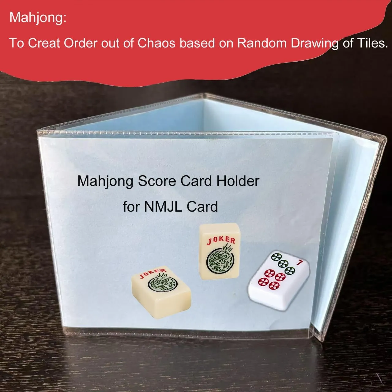 2025 Mahjong Card Holder, Fit Large Print Size(6 1/8x4 3/4), Durable Protective Cover Holder, Clear Plastic Sleeves for NMJL Card, Mahjongg Card Protector Set (4Pack)