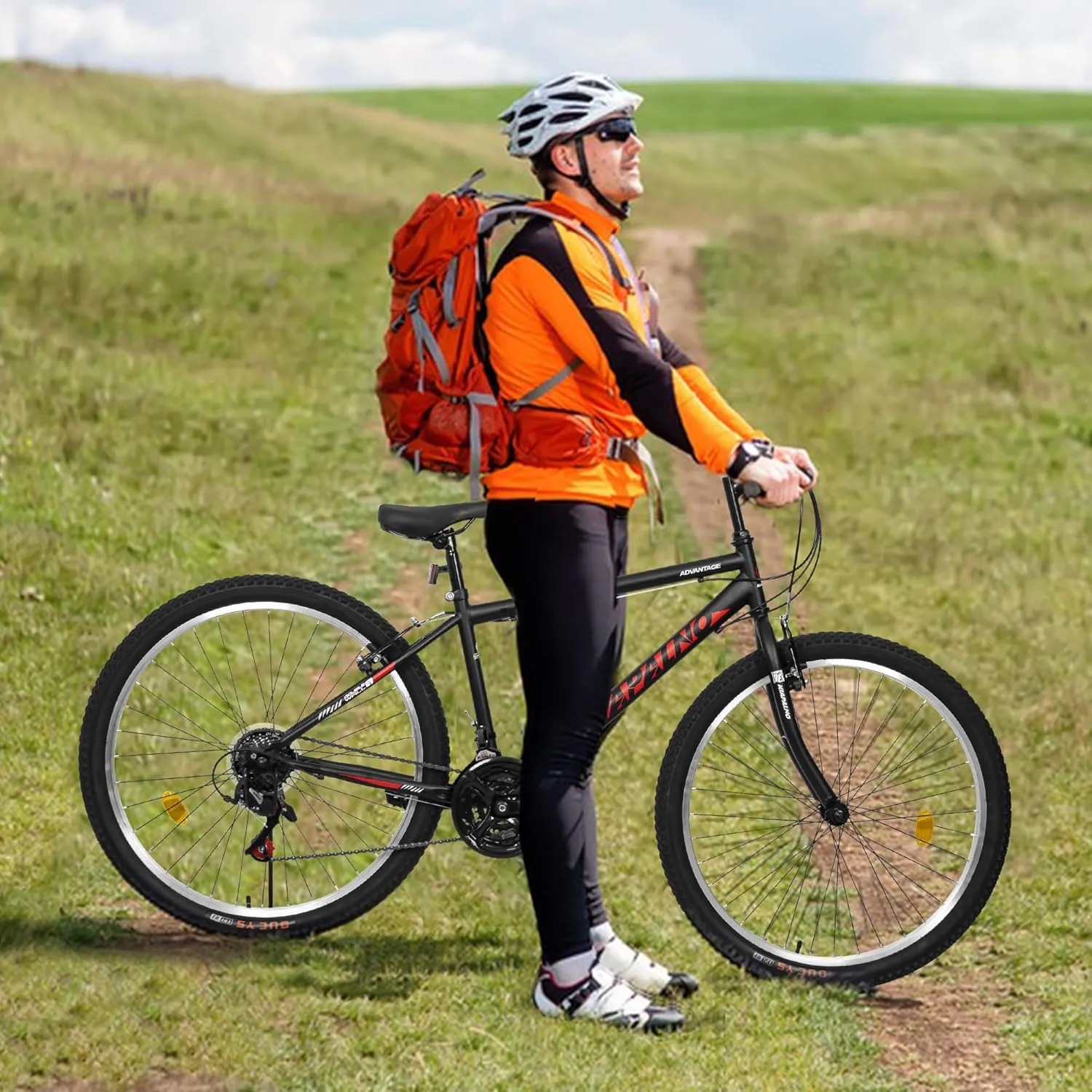 24 26 Inch Mountain Bike, Classic 21 Speeds V Brake Men Women Bicycle, Carbon Steel Mountain Bike for Adult Teens, Trail Beach Snow Commuter City Bikes, Prefect Gift Choice