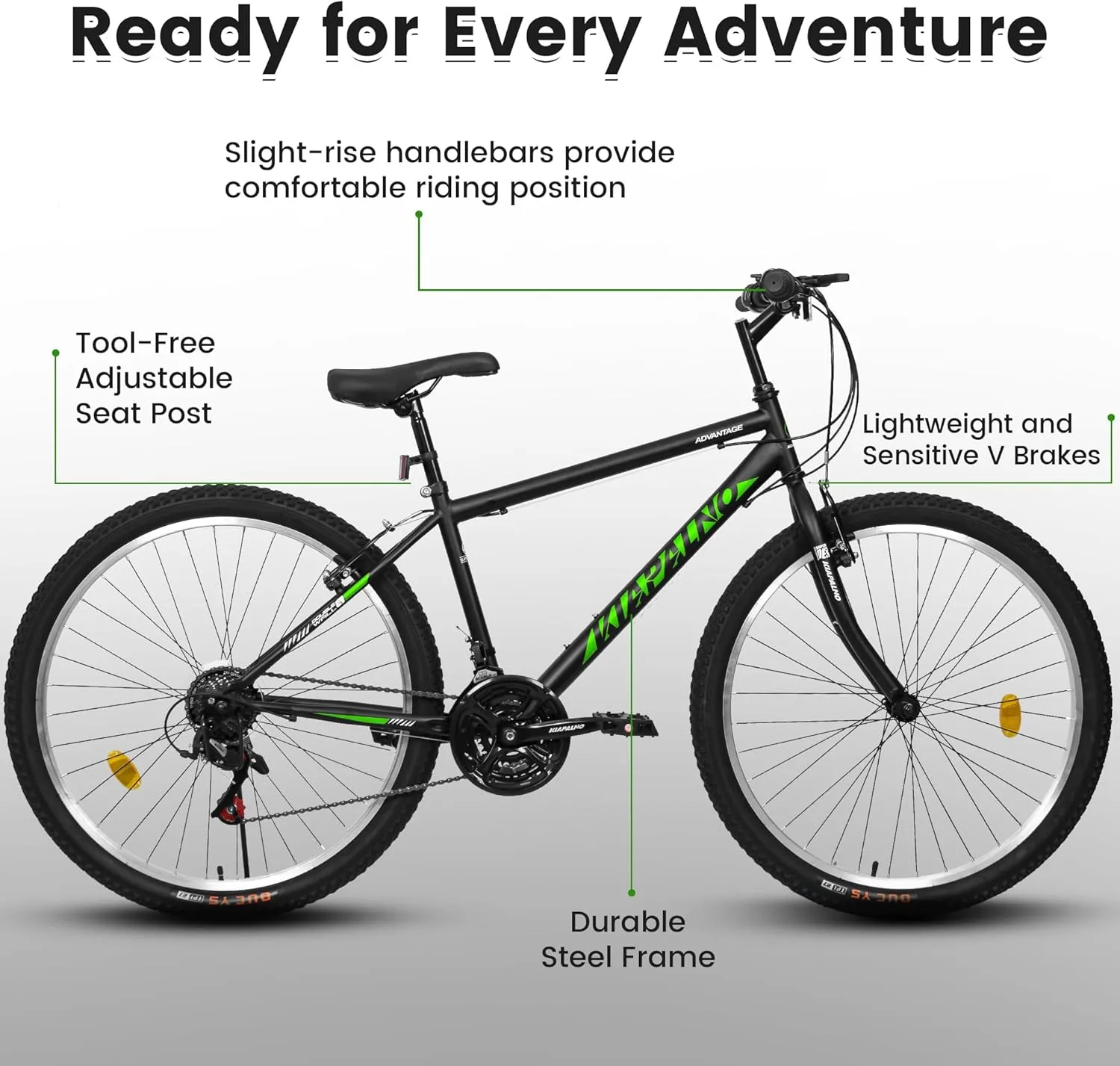 24 26 Inch Mountain Bike, Classic 21 Speeds V Brake Men Women Bicycle, Carbon Steel Mountain Bike for Adult Teens, Trail Beach Snow Commuter City Bikes, Prefect Gift Choice