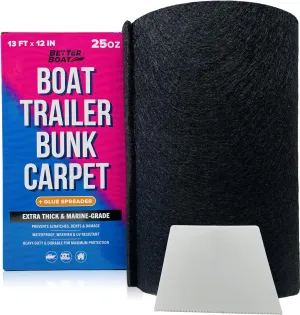 Boat Trailer Bunk Carpet, Black Marine Carpet, Replacement for Trailer Bunk Boards, Boat Lift Bunks, and Runners,Durable Bunker Material Covers