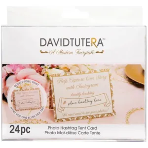 David Tutera Instagram Tent Cards Gold/Ivory/Blush 5.5 x 4.25 inches 24 pieces