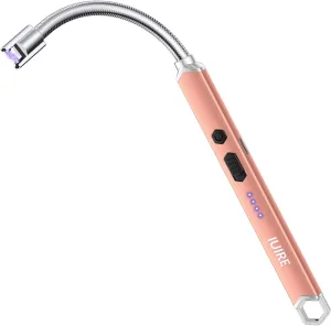 Electric Candle Lighters USB Arc Rechargeable Windproof Long Lighter for Candle (Rose Gold)