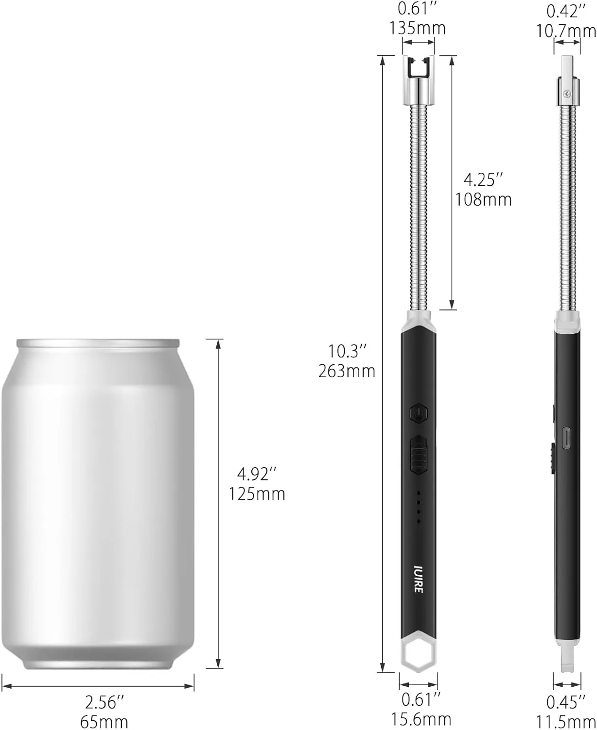 Electric Candle Lighters USB Arc Rechargeable Windproof Long Lighter for Candle (Rose Gold)