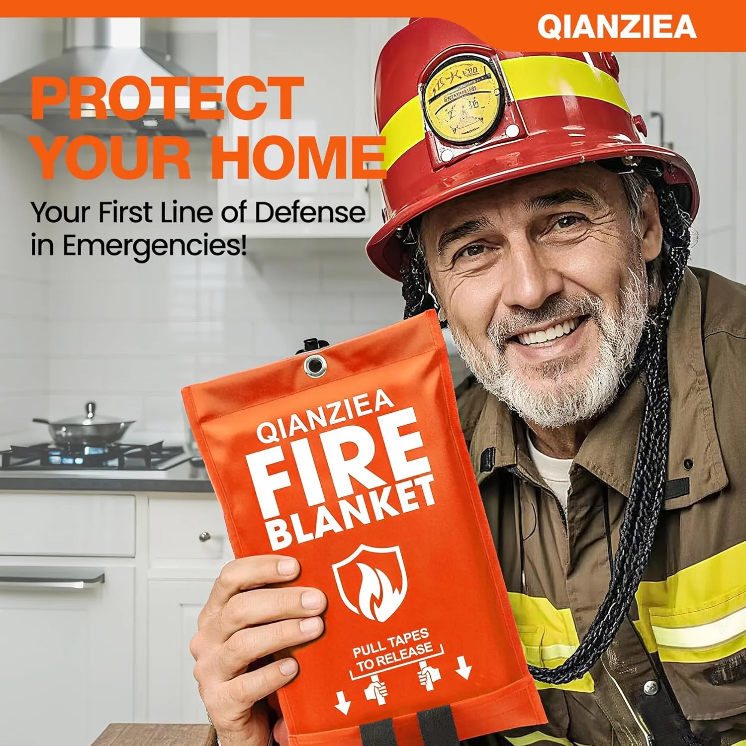 Fire Blanket for Kitchen & Home - 2 Pack 40"x40" Fiberglass Emergency Fire Blanket