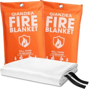 Fire Blanket for Kitchen & Home - 2 Pack 40"x40" Fiberglass Emergency Fire Blanket