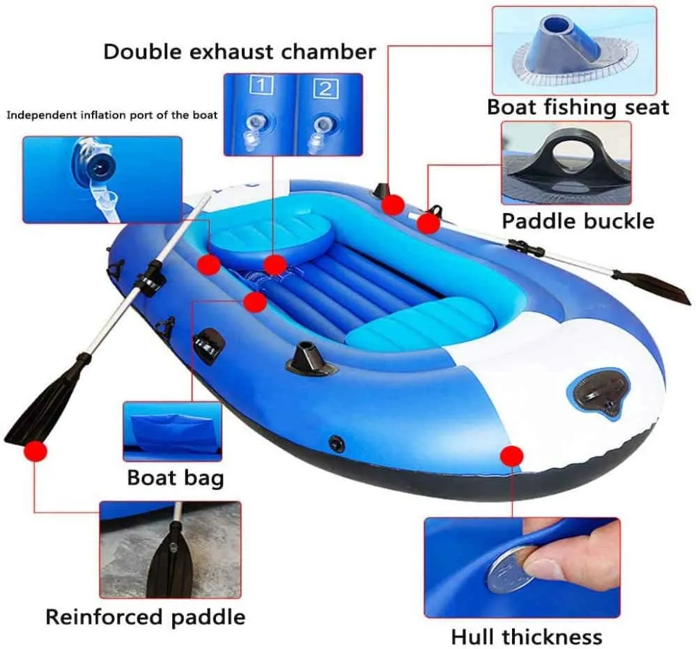 Inflatable Kayak, 2 Man Standard Sit on Top Kayak,Thick and Durable, Inflatable Boat Fishing, Ideal for Lakes or Sea Shores,198 * 110CM
