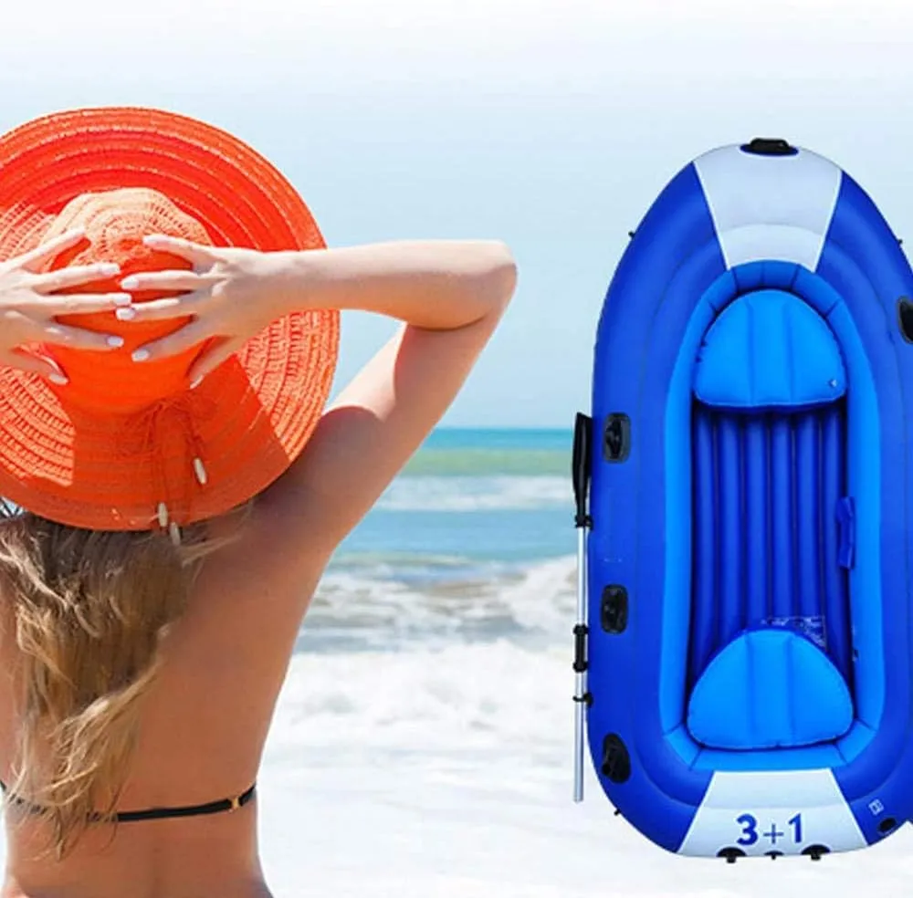 Inflatable Kayak, 2 Man Standard Sit on Top Kayak,Thick and Durable, Inflatable Boat Fishing, Ideal for Lakes or Sea Shores,198 * 110CM