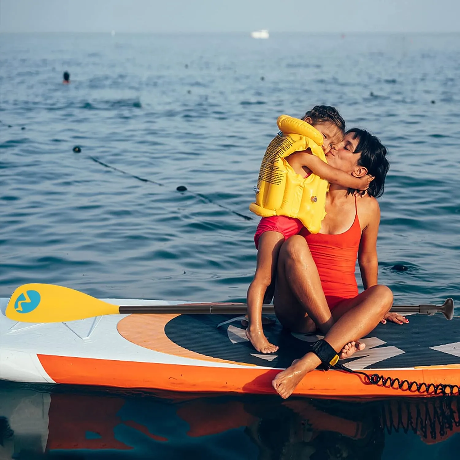 Kids Sup Paddle, Kids Paddle Board Paddle, 3-Pieces SUP Paddle Adjustable Floating Youth Paddle with High-Grade Aluminium Shaft & Updated PP Fiberglass Blade