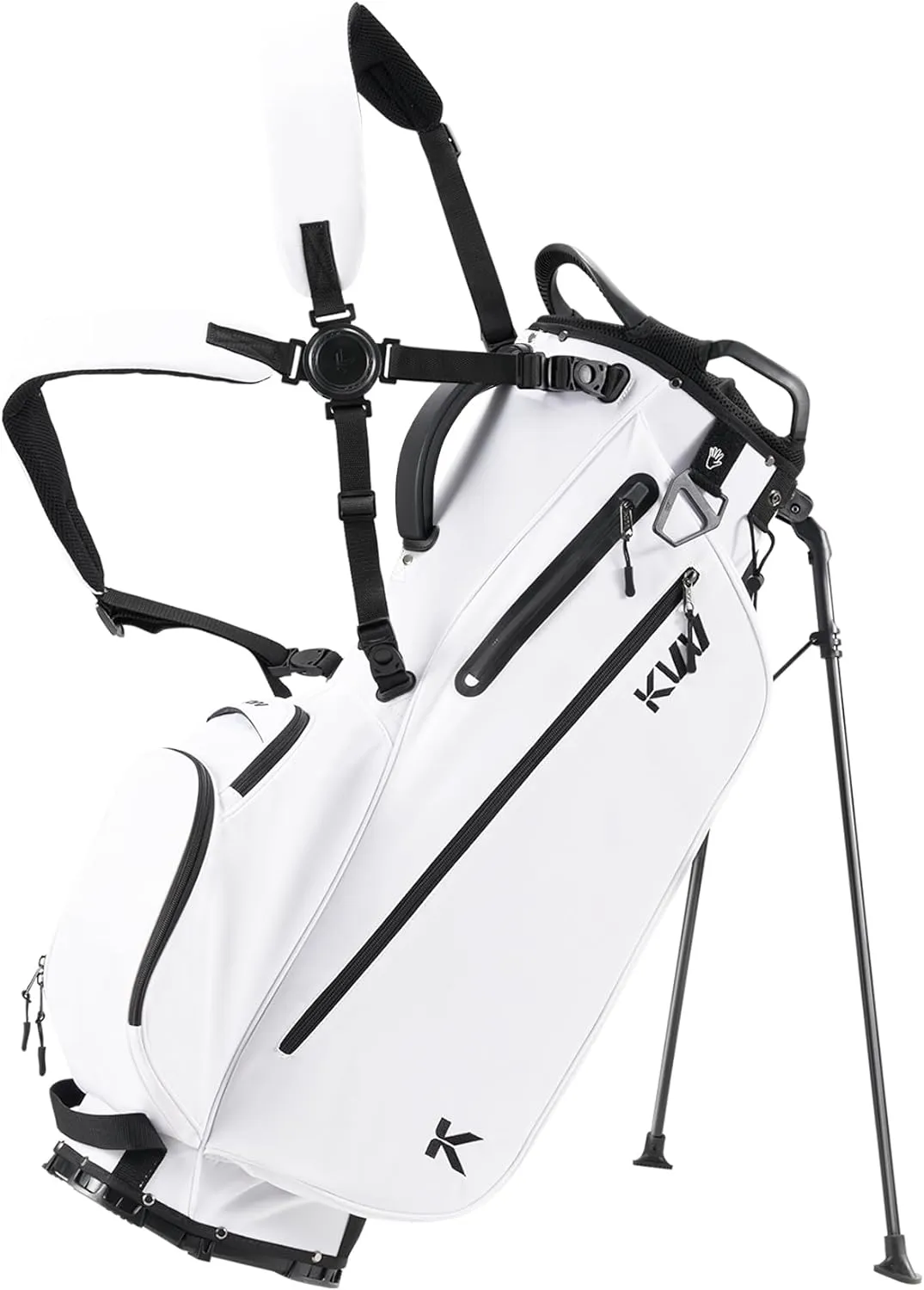 KVV Lightweight Golf Stand Bag with 7 Way Full-Length Dividers, 5 Zippered Pockets, Automatically Adjustable Dual StrapsElegant Design