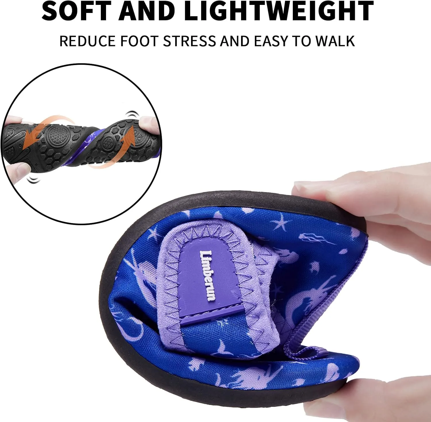 Limberun Water Shoes Kids Boys Girls Swim Aqua Sports Shoes Quick-Dry Barefoot Lightweight Pool Beach Non Slip Socks for Toddler Shoe