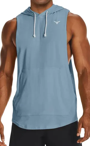 Men's Icon Cut Off Workout Hoodies Gym Muscle Tank Shirts Sleeveless Training Hoodies
