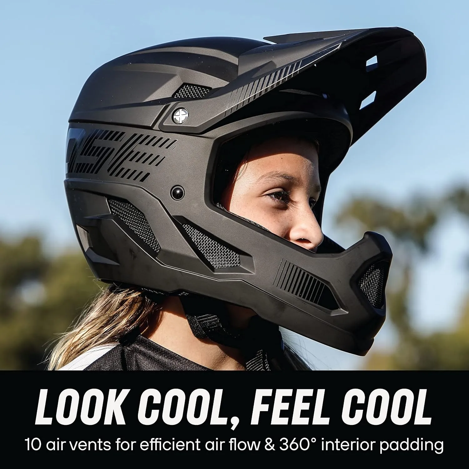 Mongoose Title Full Face Team Issue Bike Helmet, Head Circumferences of 47-62cm, Youth and Adult Sizes