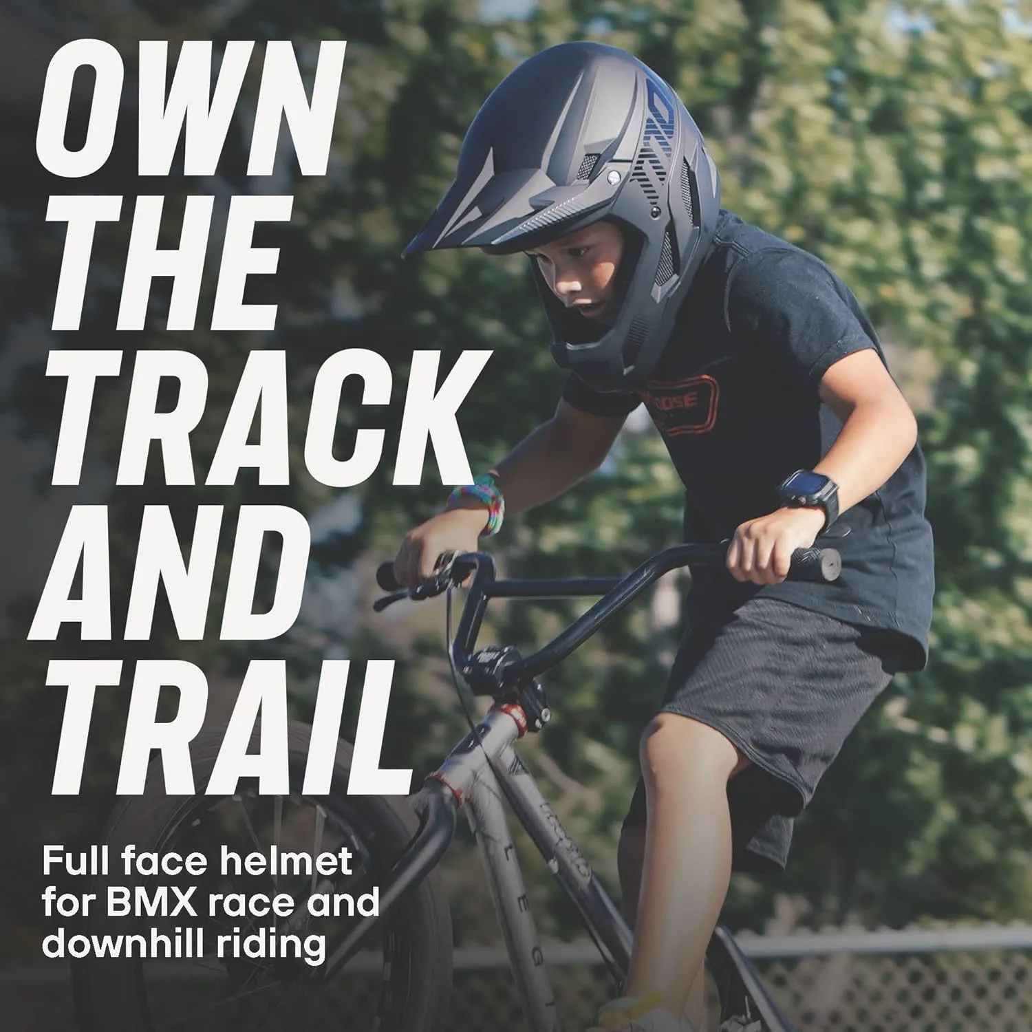 Mongoose Title Full Face Team Issue Bike Helmet, Head Circumferences of 47-62cm, Youth and Adult Sizes