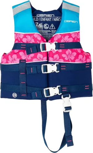 O'Brien Child Nylon CGA Life Jacket, Pink (30-50lbs)