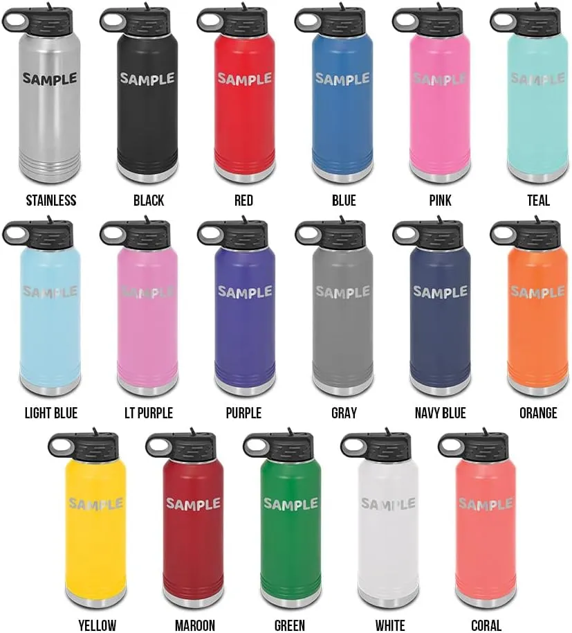 Paddle Board and Paddle Laser Engraved Water Bottle Customizable Polar Camel Stainless Steel with Straw - paddle boarding sticker pabbleboard sup stand up v2 Coral 32 oz