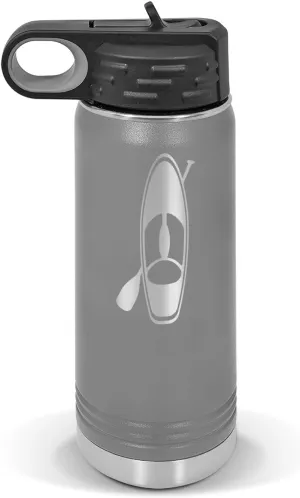 Paddle Board and Paddle Water Bottle 20 oz - Laser Engraved w/Flip Top Removable Straw - Polar Camel - Stainless - Vacuum Insulated - Drinkware - Paddle Boarding pabbleboard sup Stand up v2