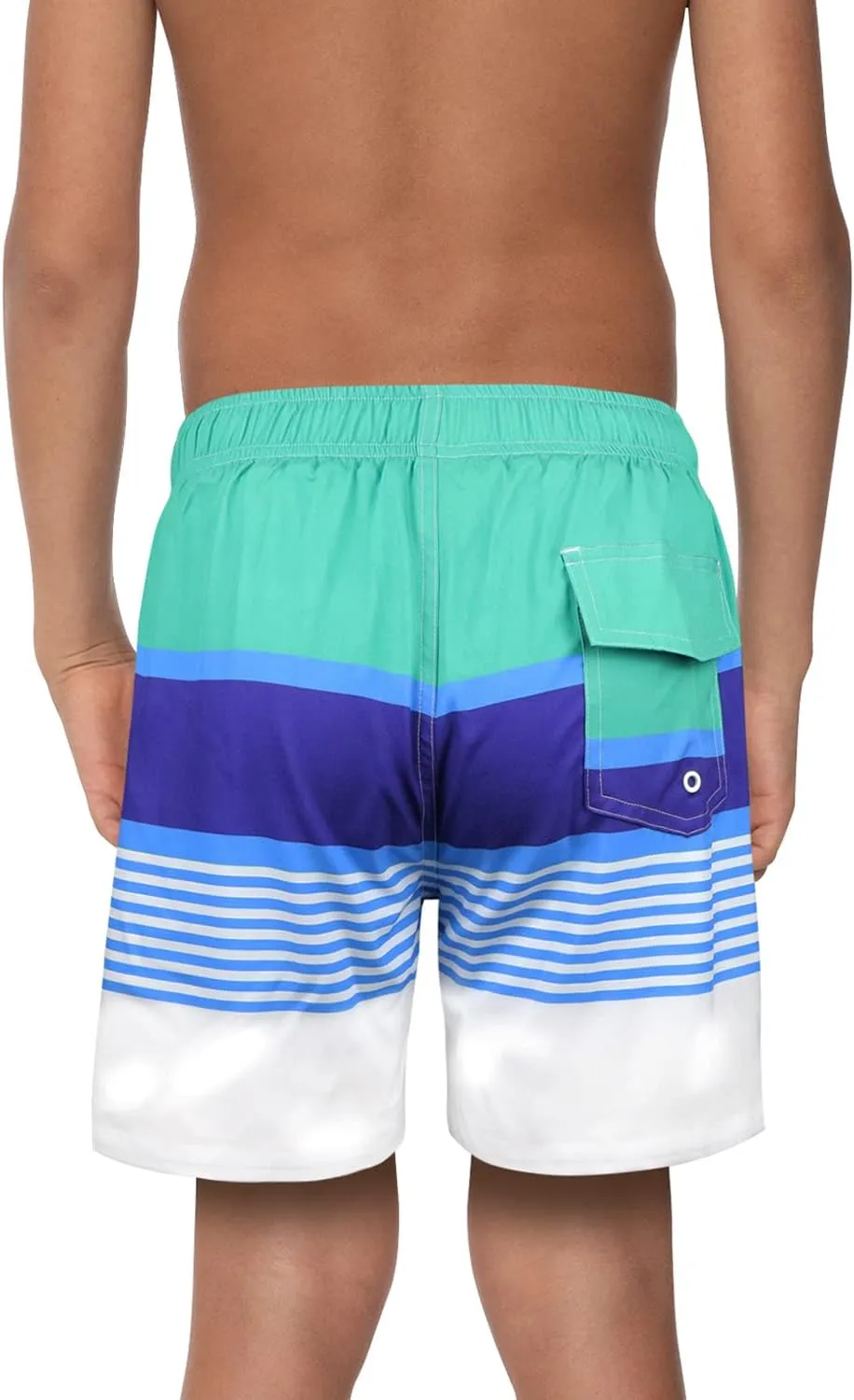 QRANSS Boys Swim Trunks with Compression Liner,No Mesh Anti-Chafing Comfy Swimming Trunks with Boxer Brief Liner,Size 6-20