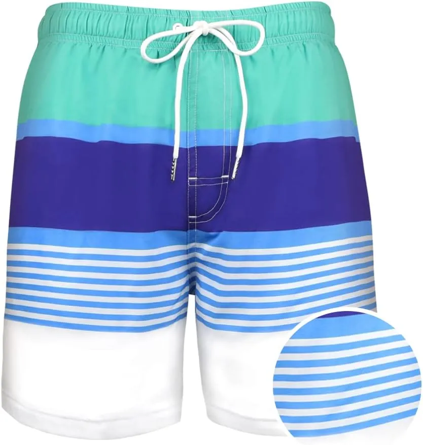 QRANSS Boys Swim Trunks with Compression Liner,No Mesh Anti-Chafing Comfy Swimming Trunks with Boxer Brief Liner,Size 6-20