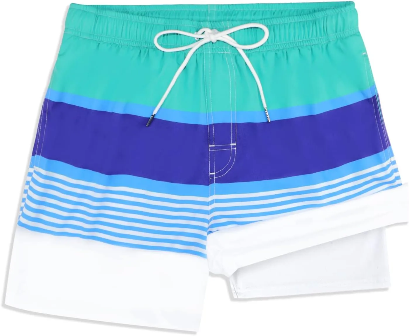 QRANSS Boys Swim Trunks with Compression Liner,No Mesh Anti-Chafing Comfy Swimming Trunks with Boxer Brief Liner,Size 6-20